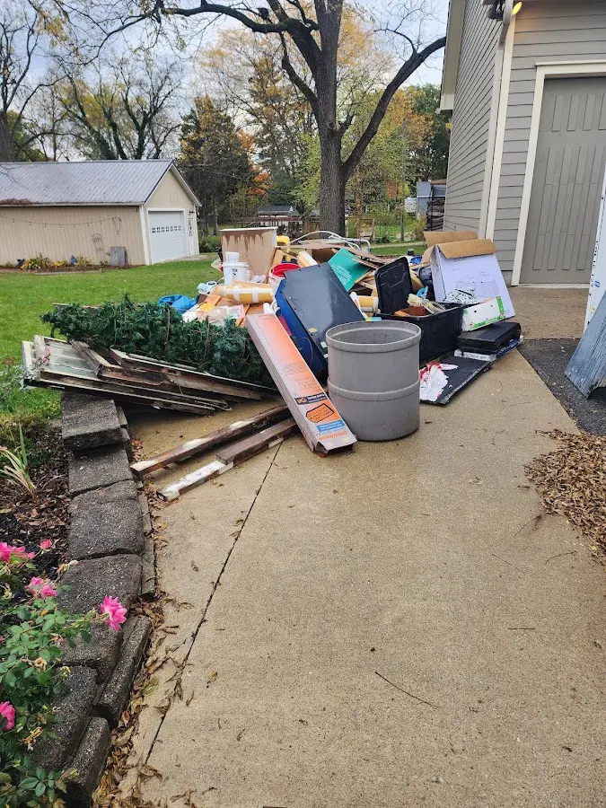 Dumpster being loaded with debris for 3 Yard Dumpster Rental in West Rancho Dominguez